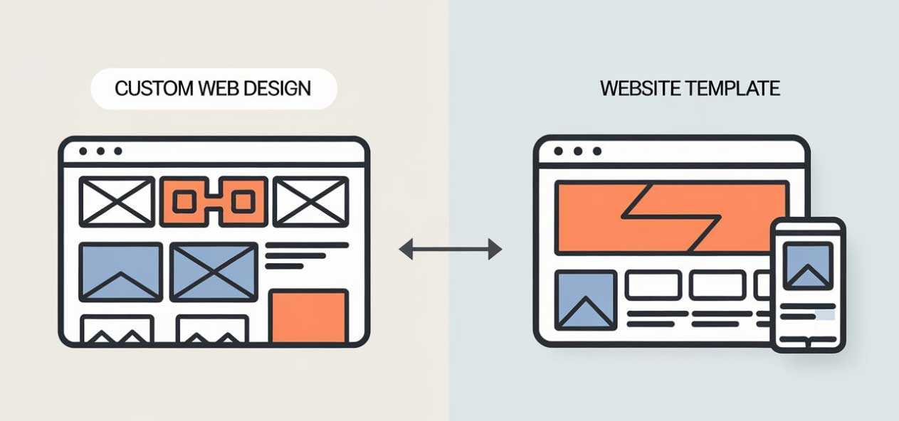Custom web design vs website templates